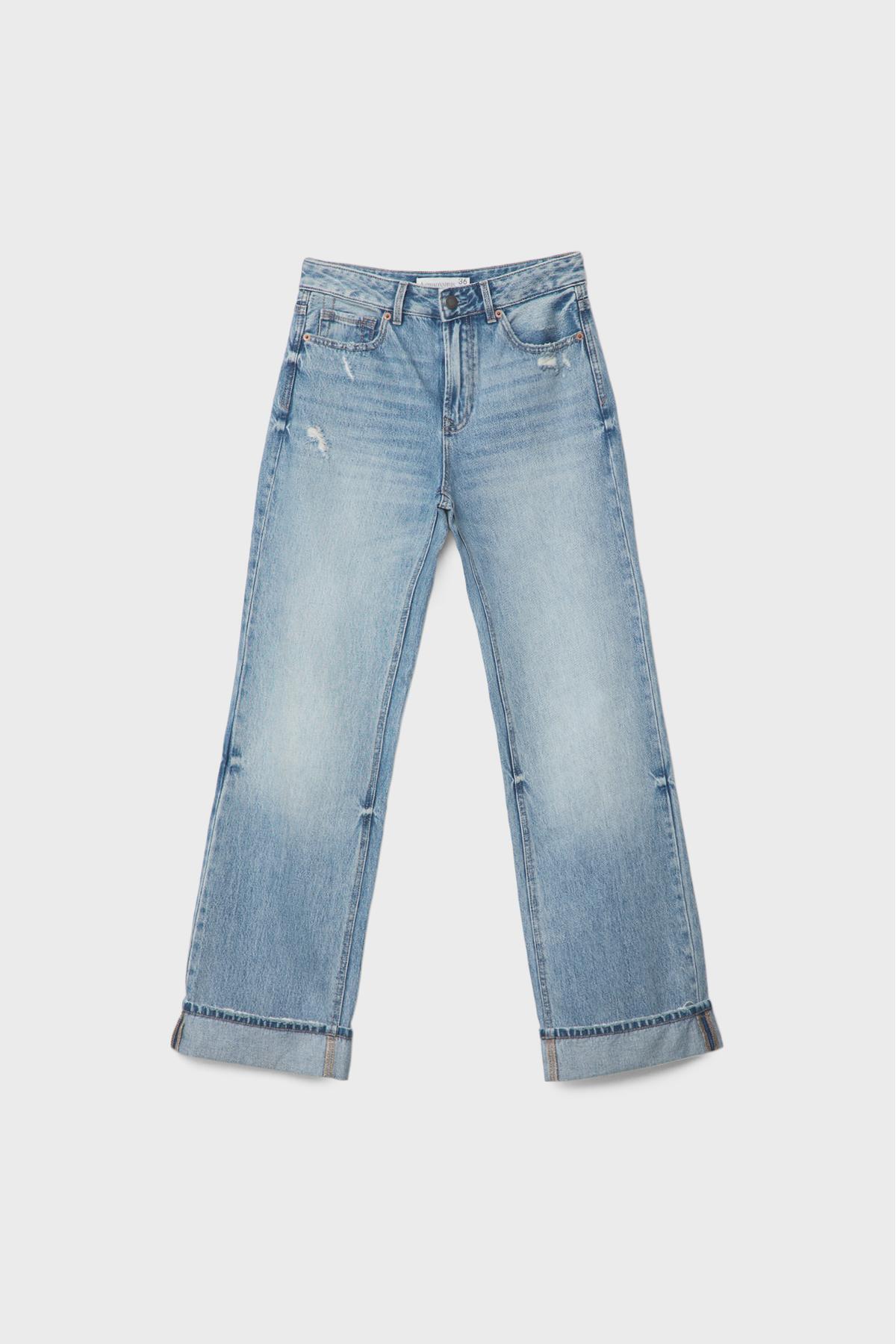 Stradivarius  D92 straight fit geniş paça jean - Görsel 6
