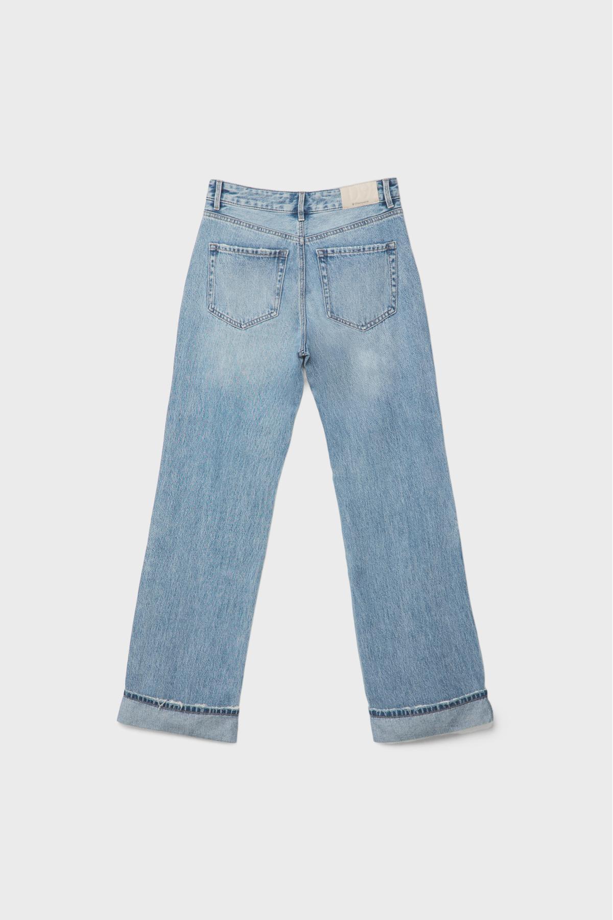 Stradivarius  D92 straight fit geniş paça jean - Görsel 7