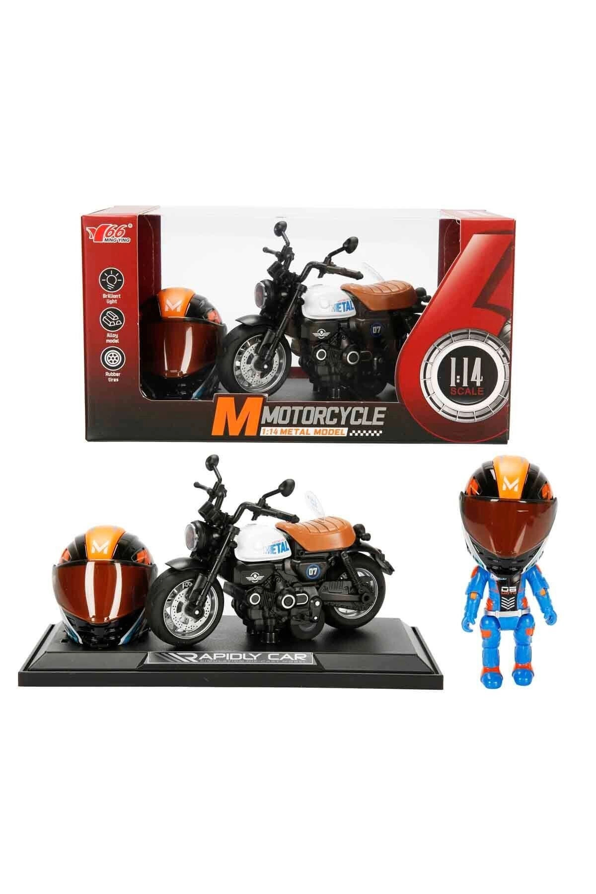 Sunman 5835 SUN-MYG-MOTOSİKLET 1 14 HONDA MONKEY KASKLI FİGÜR PB