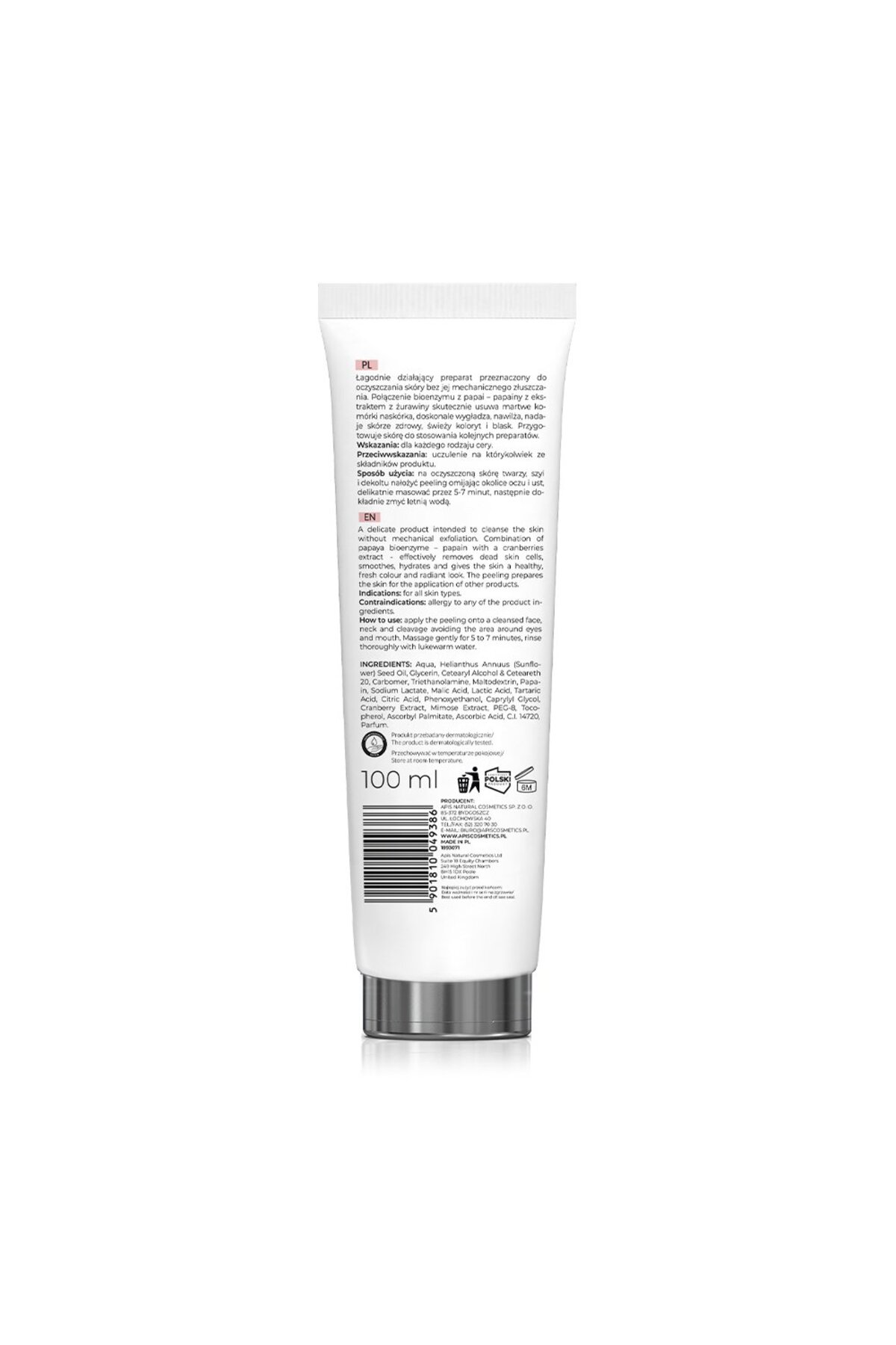Kızılcık İçeren Enzimatik Yüz Cilt Peelingii - 100Ml - Cilt Yenileyici — APIS-9386 — تصویر 3 از 4