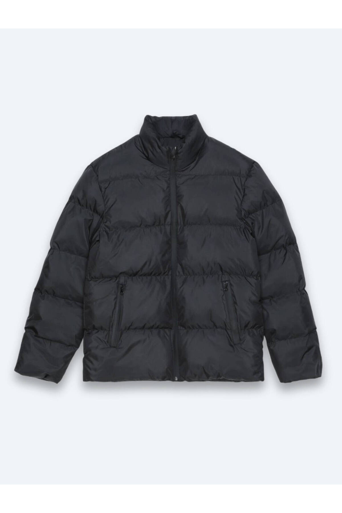 Kip  Siyah Regular Fit Dik Yaka Casual Dokuma Mont - Görsel 6