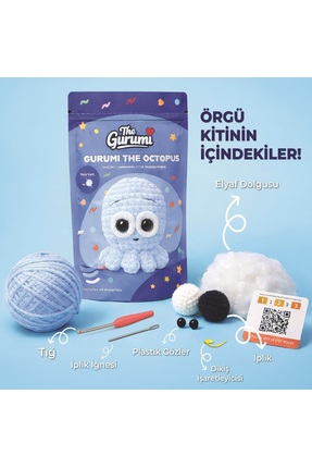 The Gurumi Ahtapot - Yeni Başlayanlar İçin Ahtapot Amigurumi Örgü Kiti - Vide...