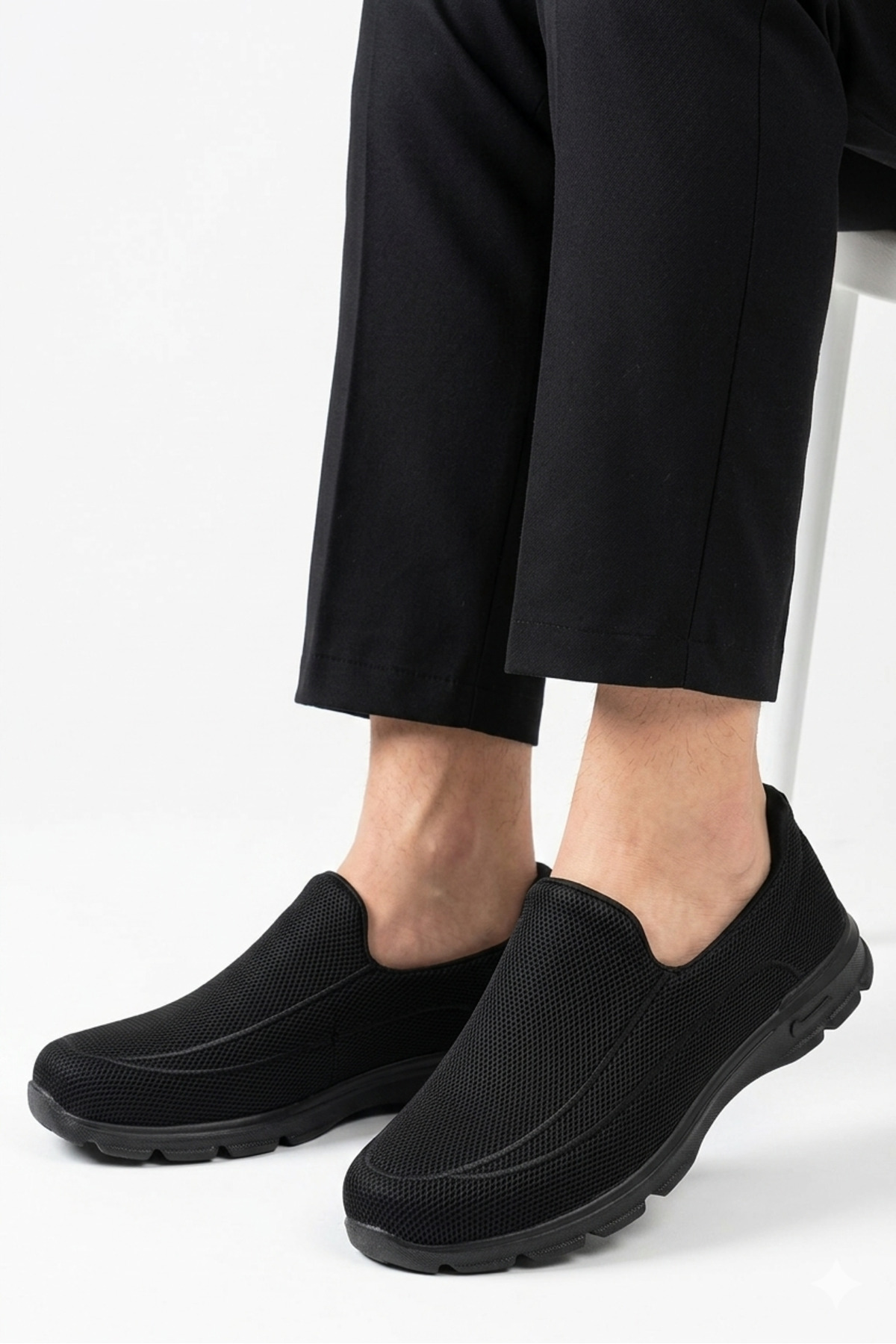 KAOF SHOES کفشهای ورزشی ارتوپدی مردانه کفشهای ورزشی کفشهای کتانی کفشهای راحتی حج عمره کفشهای راحت لوکستر — مشکی