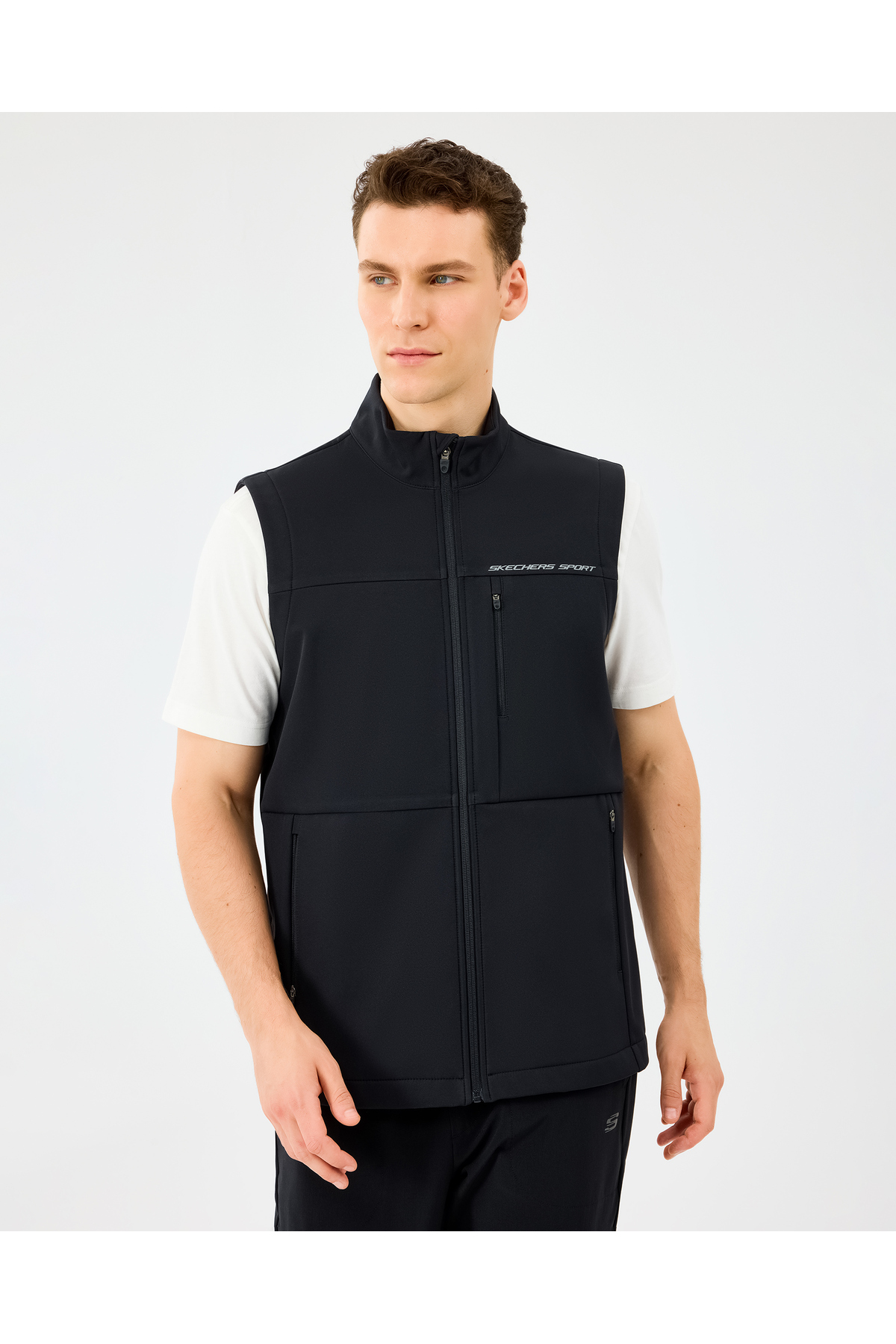 SKECHERS M Fitted Turtle Neck Softshell Vest Erkek Siyah Yelek S2520220-3817 görsel 2