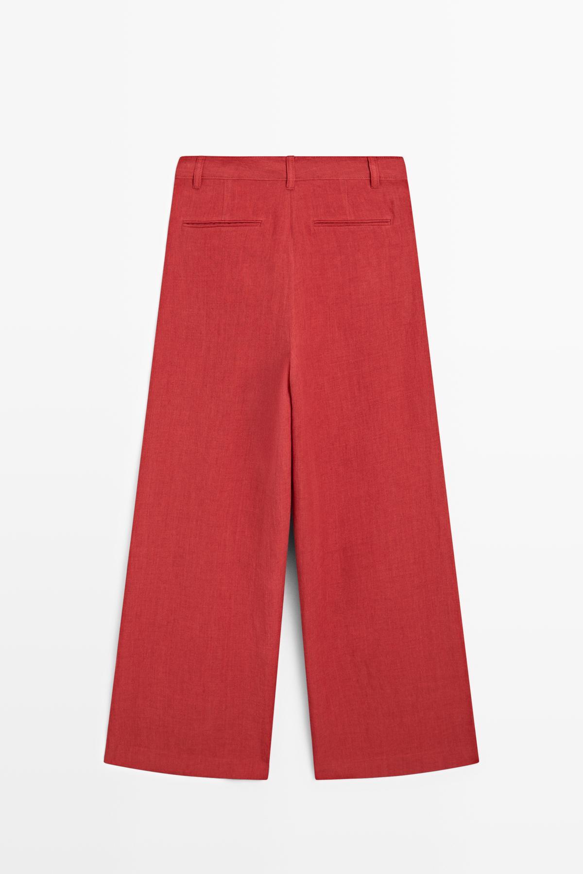 Massimo Dutti  Loose fit keten pantolon - Görsel 8