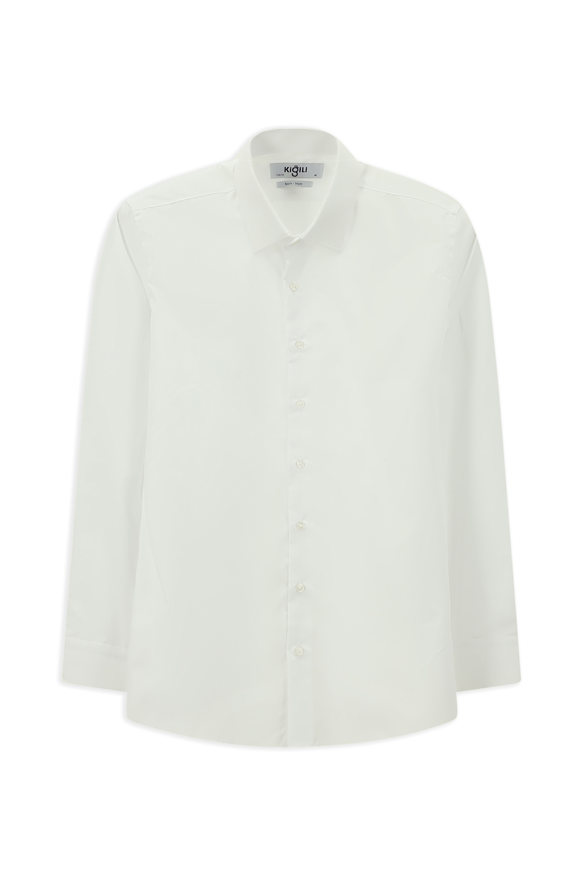 Kiğılı  Uzun Kol Slim Fit Non Iron Ütü Gerektirmeyen Pamuklu Klasik Gömlek - Görsel 6