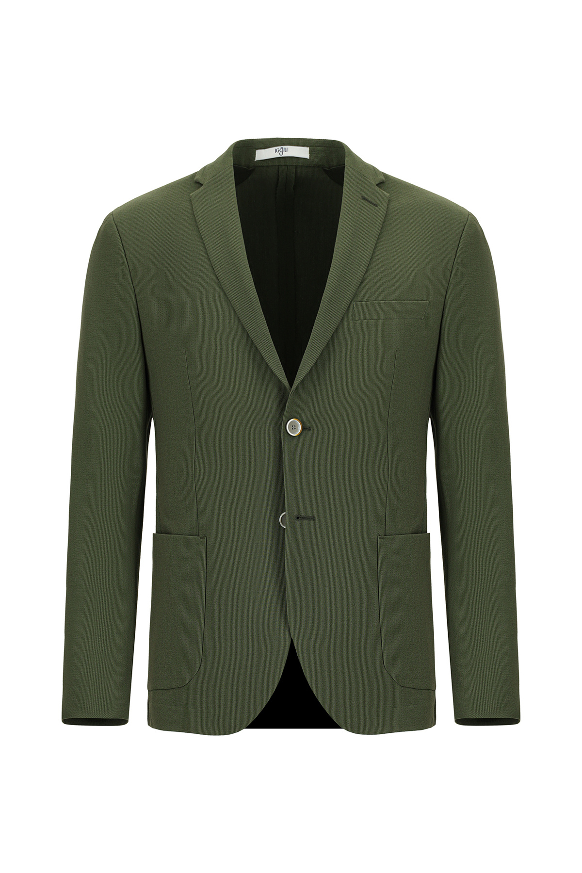 Kiğılı  7 Drop Super Slim Fit Eksra Dar Kesim Gofre Ceket - Görsel 6