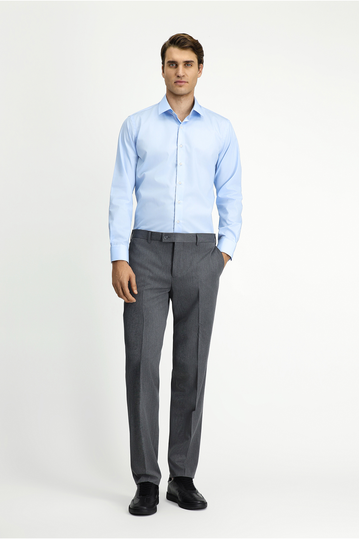 Kiğılı  Uzun Kol Slim Fit Non Iron Ütü Gerektirmeyen Pamuklu Klasik Gömlek - Görsel 2