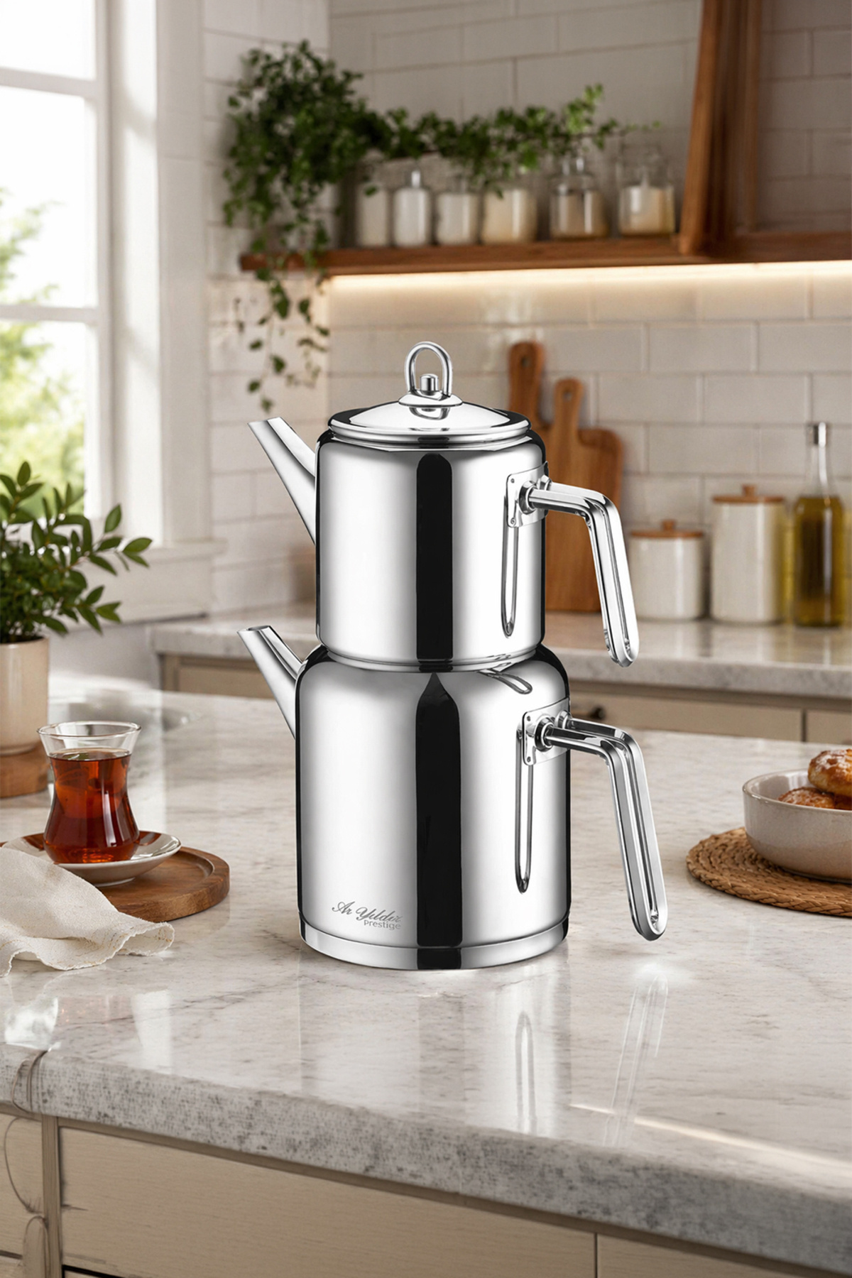 Large Size Teapot Set with Vento Steel Handle