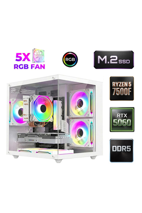 Xaser Lost X60 Ryzen 5 7500F DDR5 16GB Ram 512GB M.2 Nvme SSD 8GB RTX5060 Oyu...