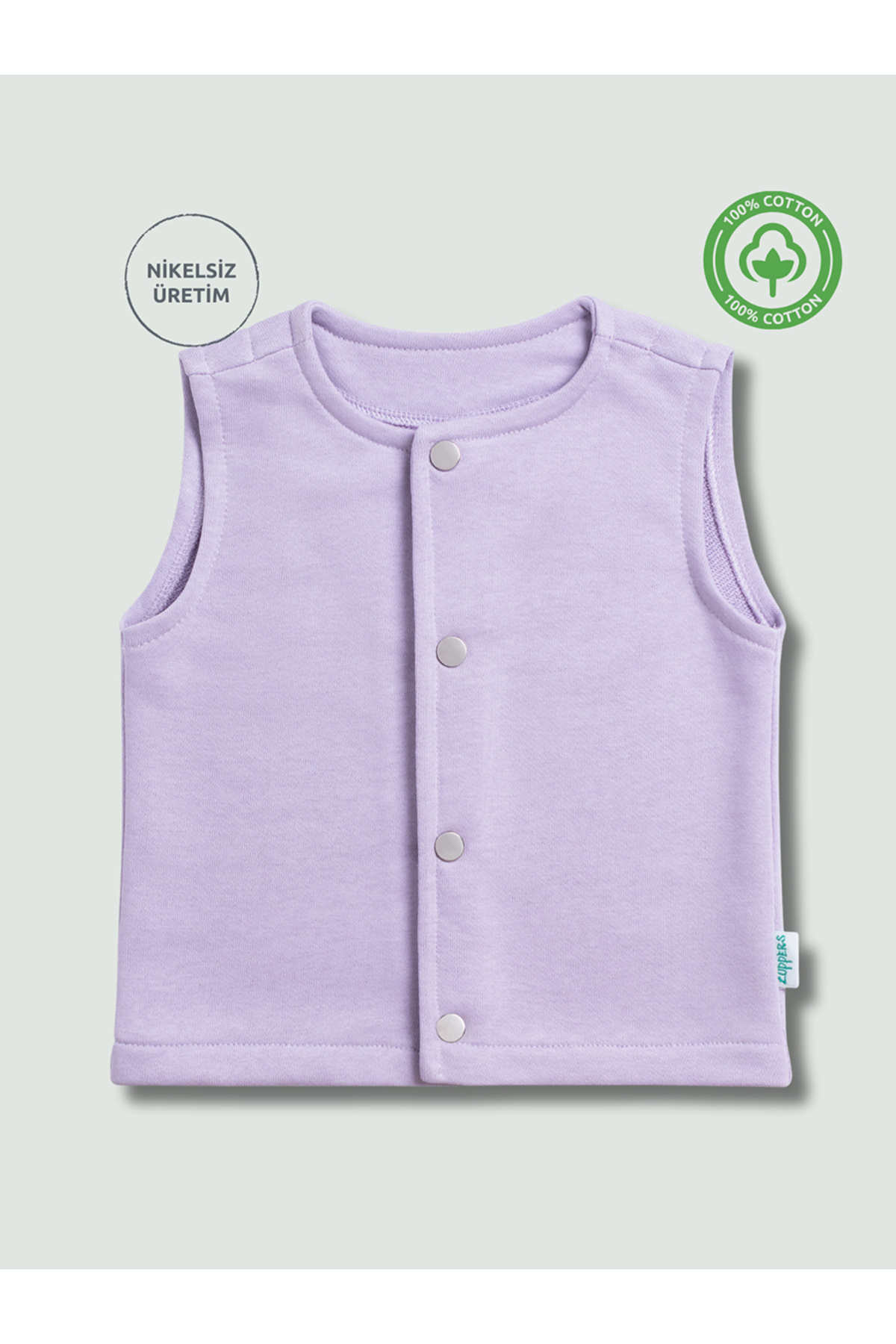 Cotton Baby Kids' Vest with Snap Fastener - Lilac