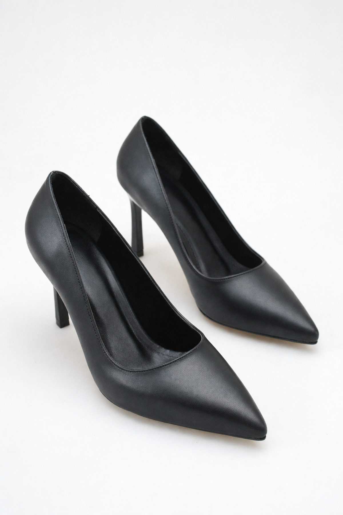 Black Pointed Toe Stiletto Slim Heels Classic Stylish Office Casual Women's Shoes