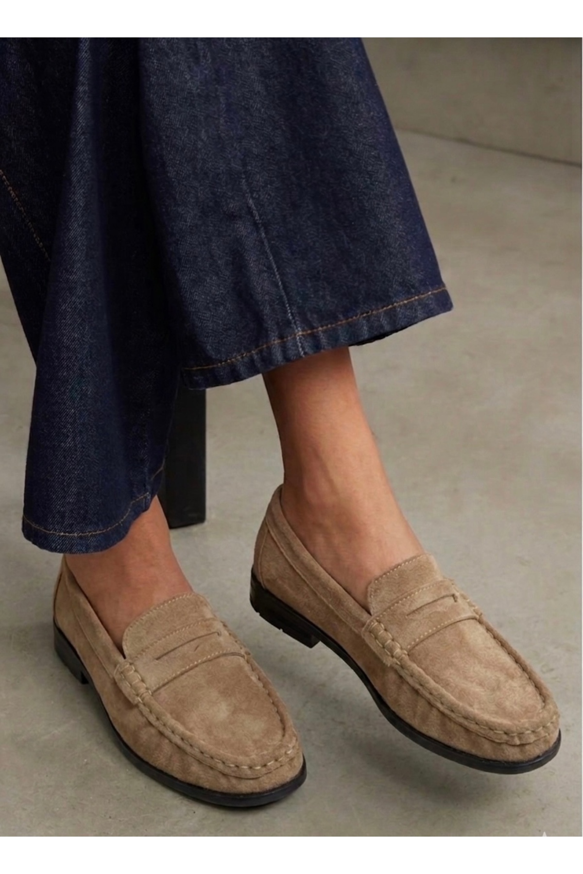 guijarro Kadın Vizon Hakiki Süet Loafer Casual Günlük Ayakkabı görsel 4