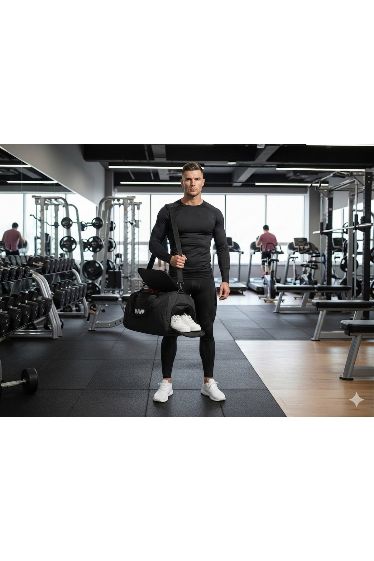 HAWK  Spor Çantası Ayakkabı Gözlü Gym Fıtness Valiz Seyahat Unısex El Ve Omuz Valizi L Boy 50*25*23 - Görsel 2