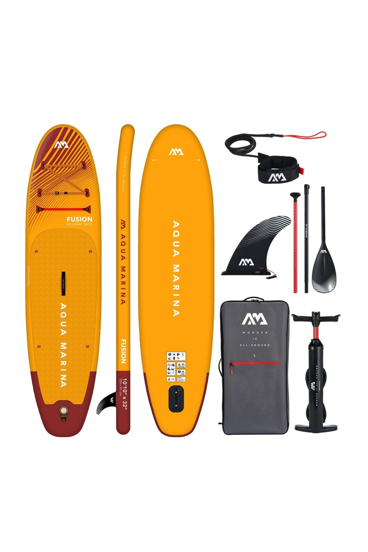 サーフィン・ボディボード AQUA MARINA FUSION 330cm x 81cm aquamarina Aqua Marina Fusion Şişme sup Stand-up Paddle Board