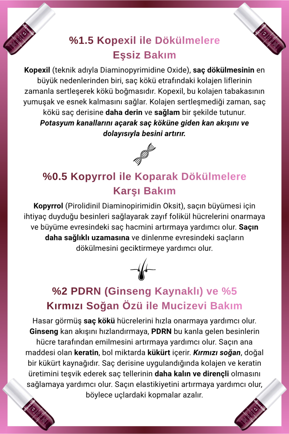 PDRN ve Kırmızı Soğan Özü İçeren Dökülme Karşıtı ve Hızlı Uzamaya Yardımcı Saç Toniği 100ml — VIA-01 — تصویر 3 از 7