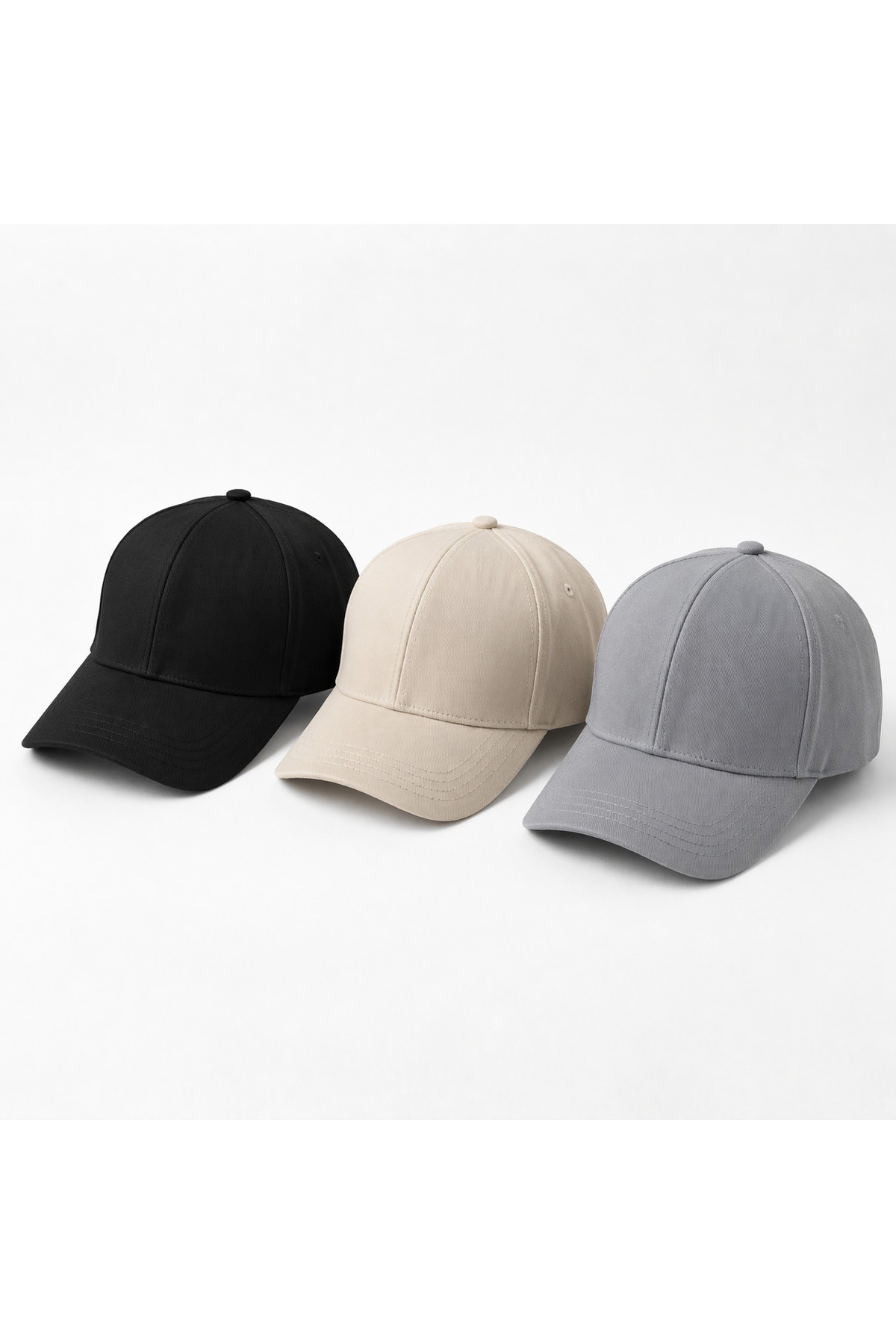 FlosTeel 3 Pieces Unisex Gabardine Fabric Women's & Men's Plain Summer Hats