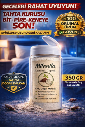 MilaNila Diatom toprağı,tahta kurusu ilaci bit parazit tozu,diatomlu toprak t...