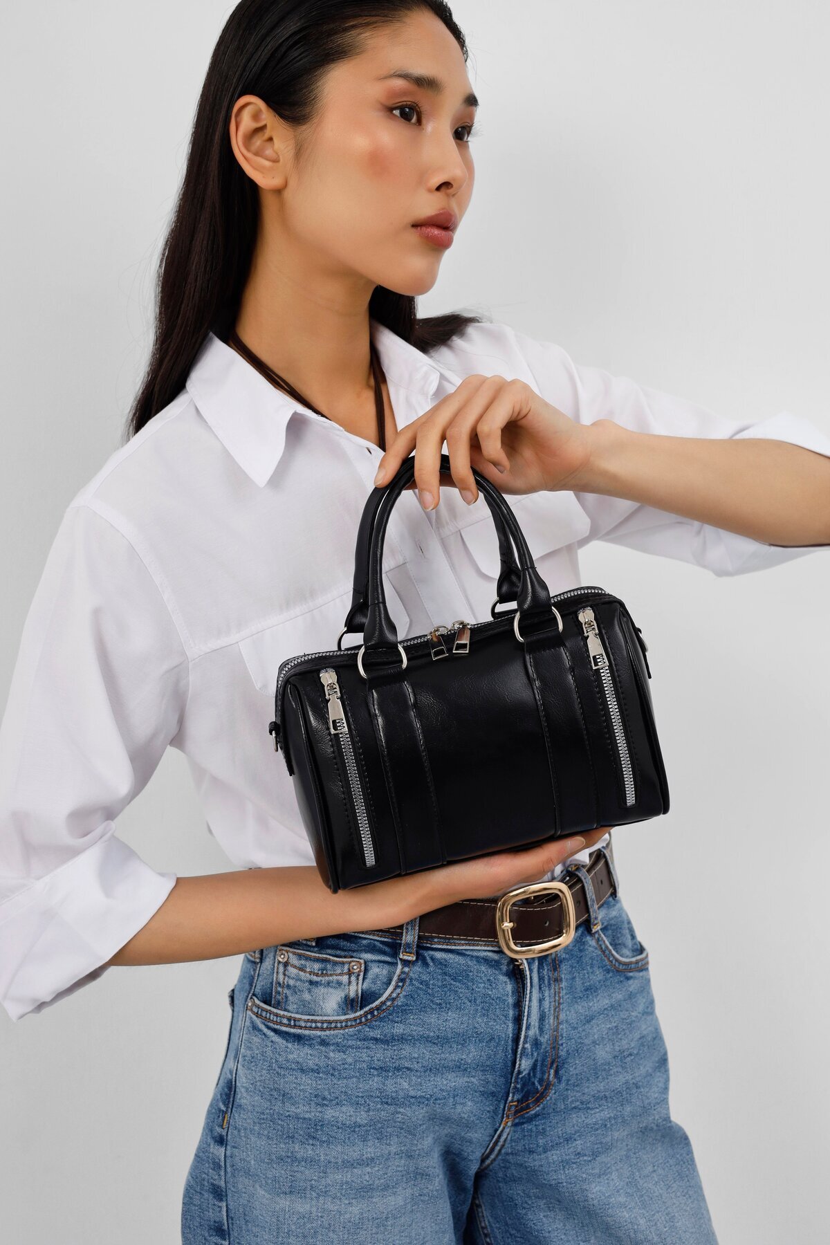 Shule Bags Dolce City El ve Çapraz Çanta Siyah görsel 2
