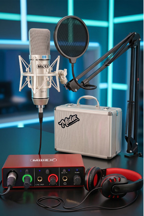 Midex Cx1 Mikrofon Glx-500 Pro Stüdyo Ses Kartı Seti