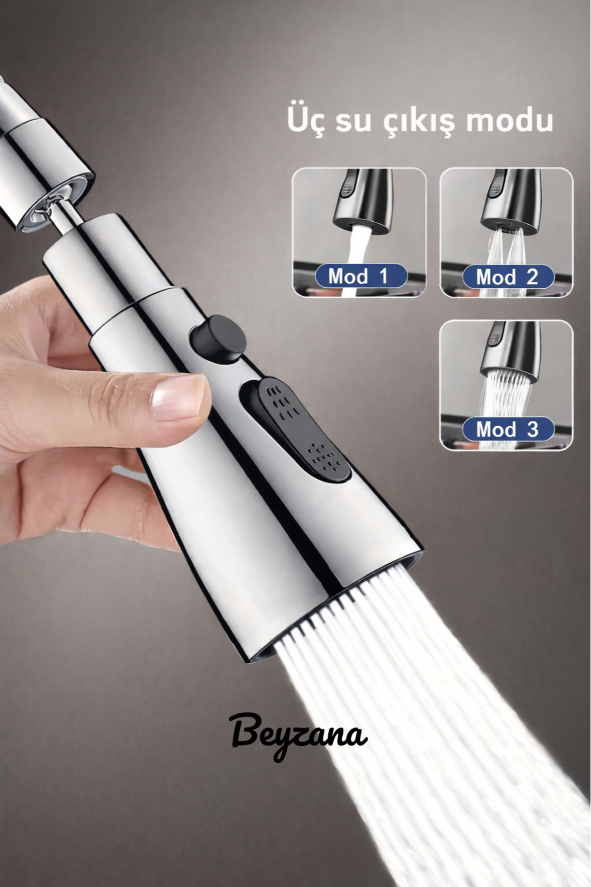 Chrome 3 Function Saving 360 Degree Rotary Faucet Sink Head Kitchen Faucet Faucet Head