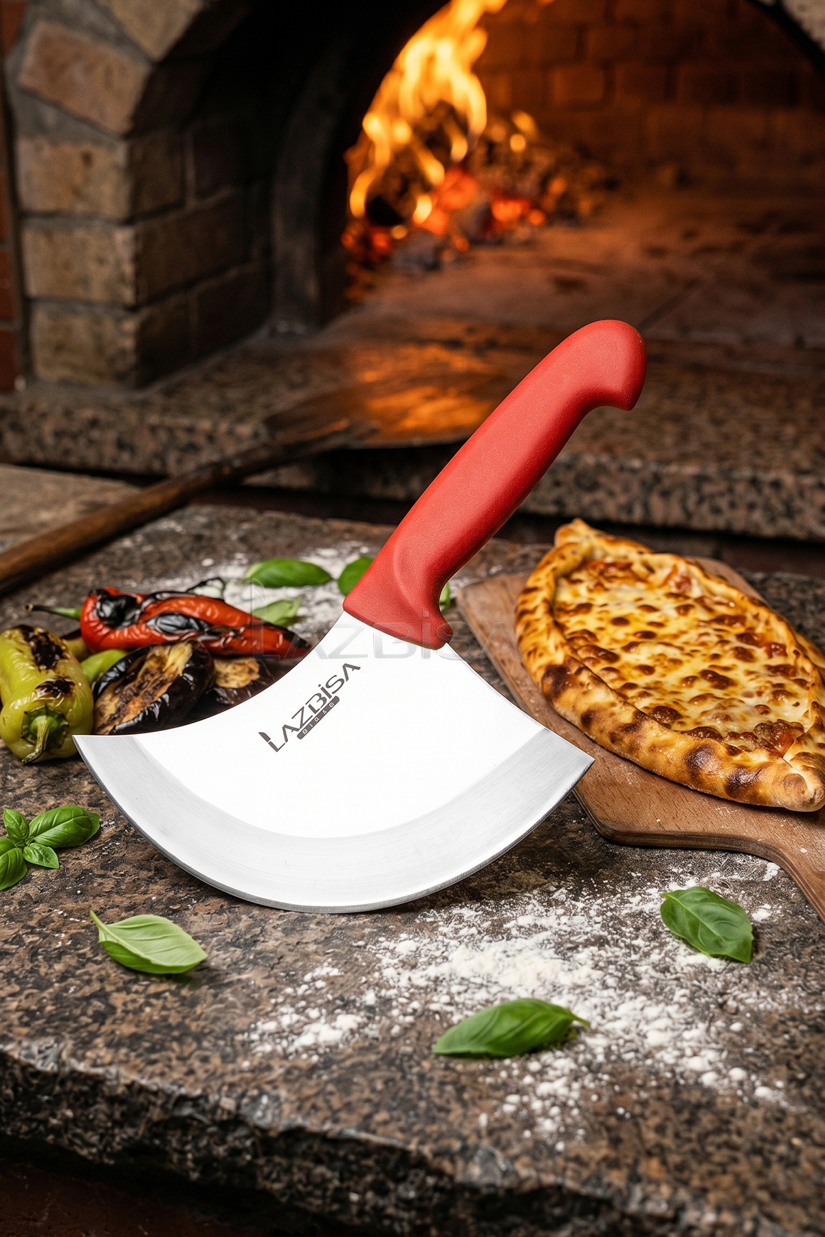 Silver Series Kitchen Knife Crescent Dumpling Knife Pizza Pita Knife Daily Use (Mft-243)