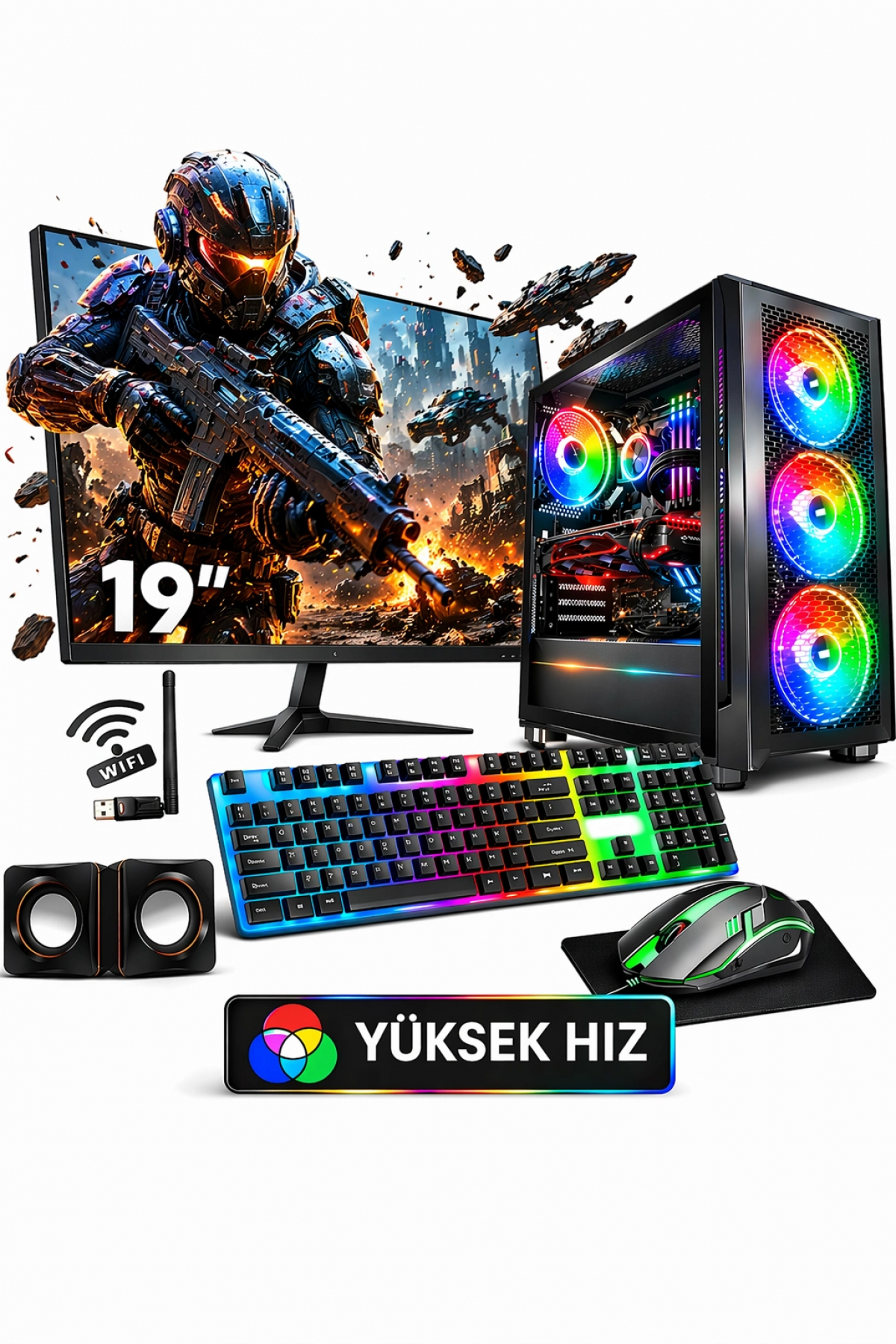 jetucuzal J-tech Newest I5-2300 8GB 256GB Ssd 19” Masaüstü Bilgisayar