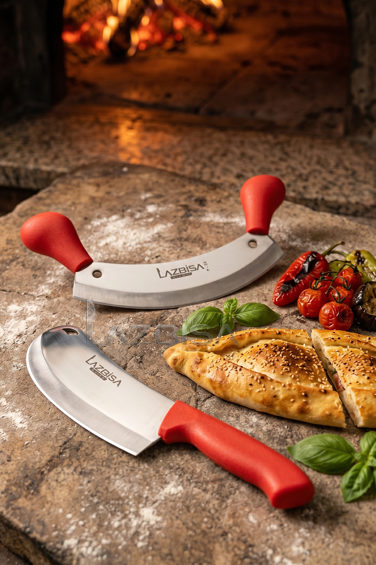 Silver Series Kitchen Knife Set Line Armor Pizza Onion Pita Mincer Chopper Line Set 2 Pieces