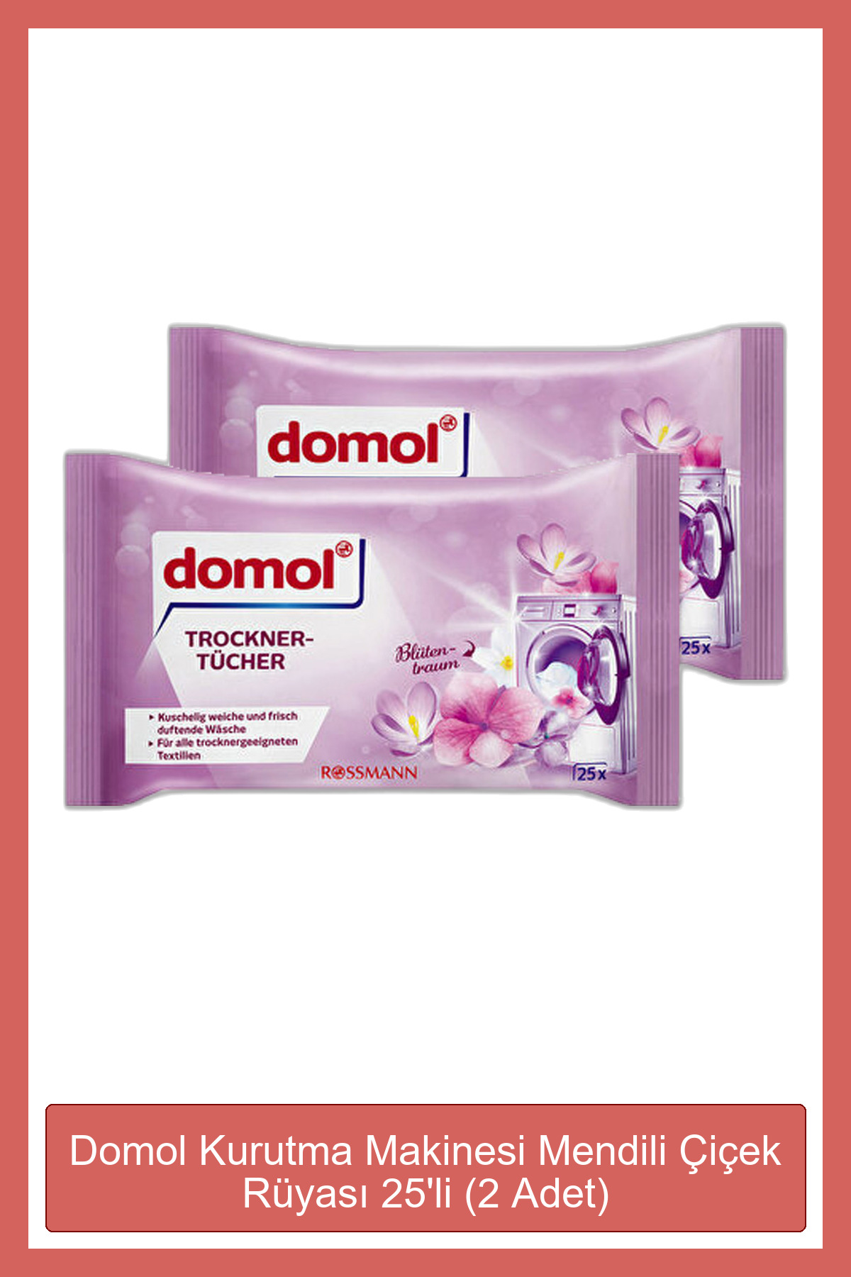 DOMOL Kurutma Makinesi Mendili Çiçek Rüyası 25'li (2 Adet)