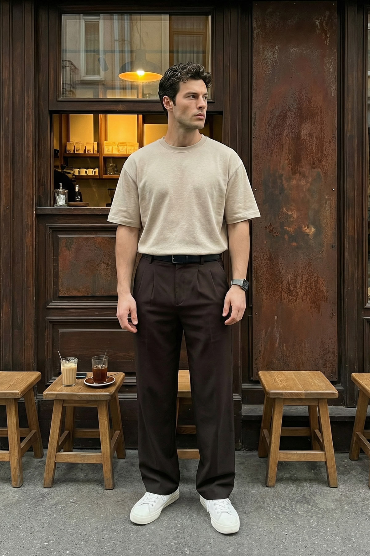 Livio Ferri  Erkek Kumaş Baggy Kalıp Pileli Pantolon - Görsel 8