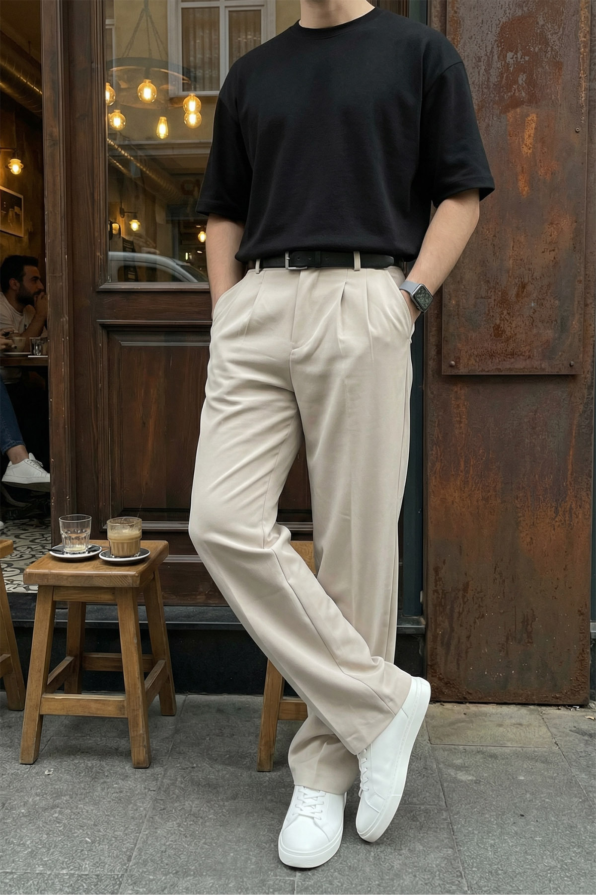 Livio Ferri  Erkek Kumaş Baggy Kalıp Pileli Pantolon - Görsel 3