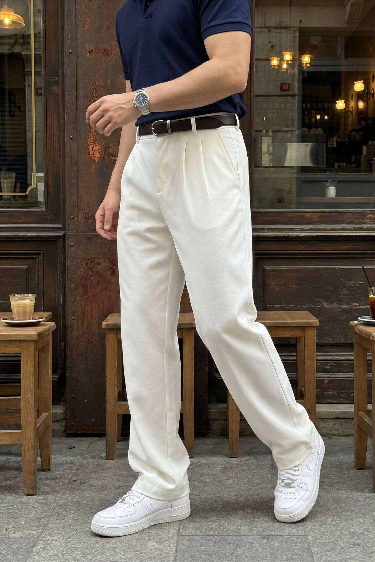 Livio Ferri  Erkek Kumaş Baggy Kalıp Pileli Pantolon - Görsel 3