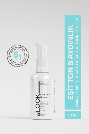 uLOOK Cilt Tonu Eşitleyici Serum 30 ml – Niasinamid - Azelaik Asit, Leke Karş...