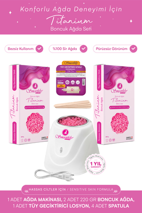 Smoothly 2 Adet 225gr Soyulabilen Boncuk Ağda Seti, Ağda Isıtıcı Makine, Tüy ...