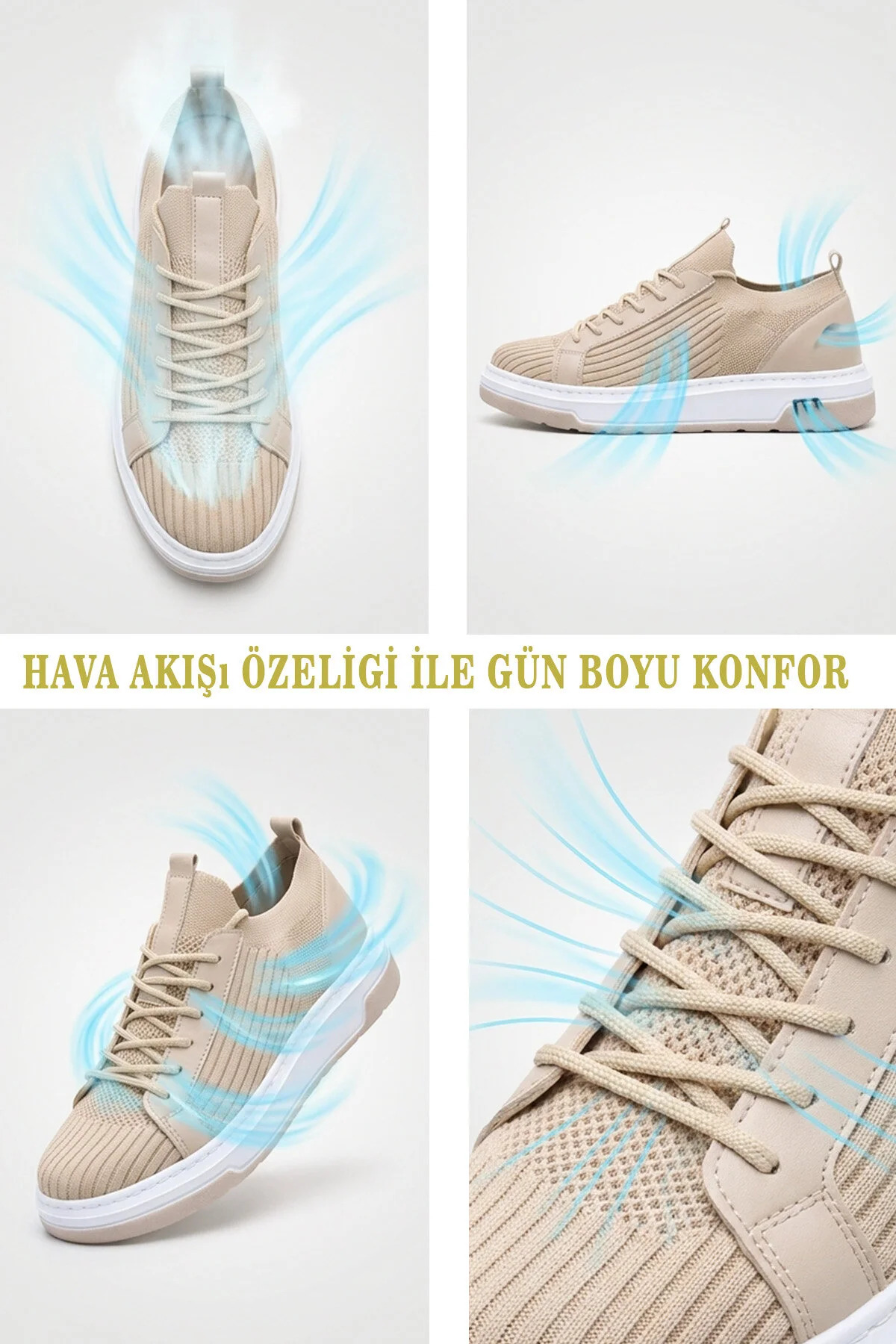 sauron  Erkek Spor Ayakkabı Örme Triko Nefes Alabilen Sneakers Pusped Tabanlı - Görsel 3