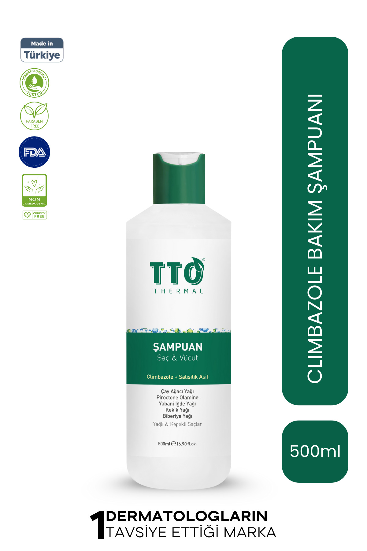 TTO Saç ve Vücut Şampuanı 500 ml Çay Ağacı Yağı Günlük — 86801450821271