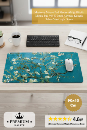 Mcstorey Mouse Pad Mouse Altlığı Büyük Mouse Pad 90x40 3mm Kaymaz Kauçuk Taba...