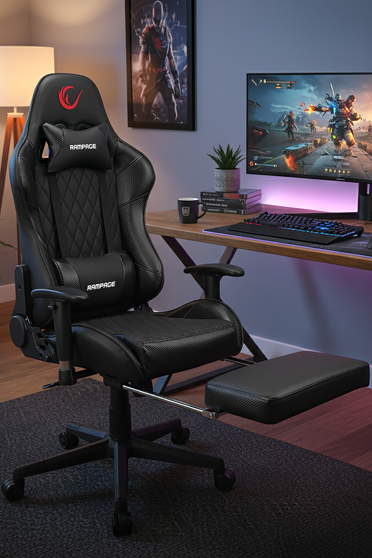 Kl-r71 Empire Footrest Native Black/silver Gaming Gaming Chair