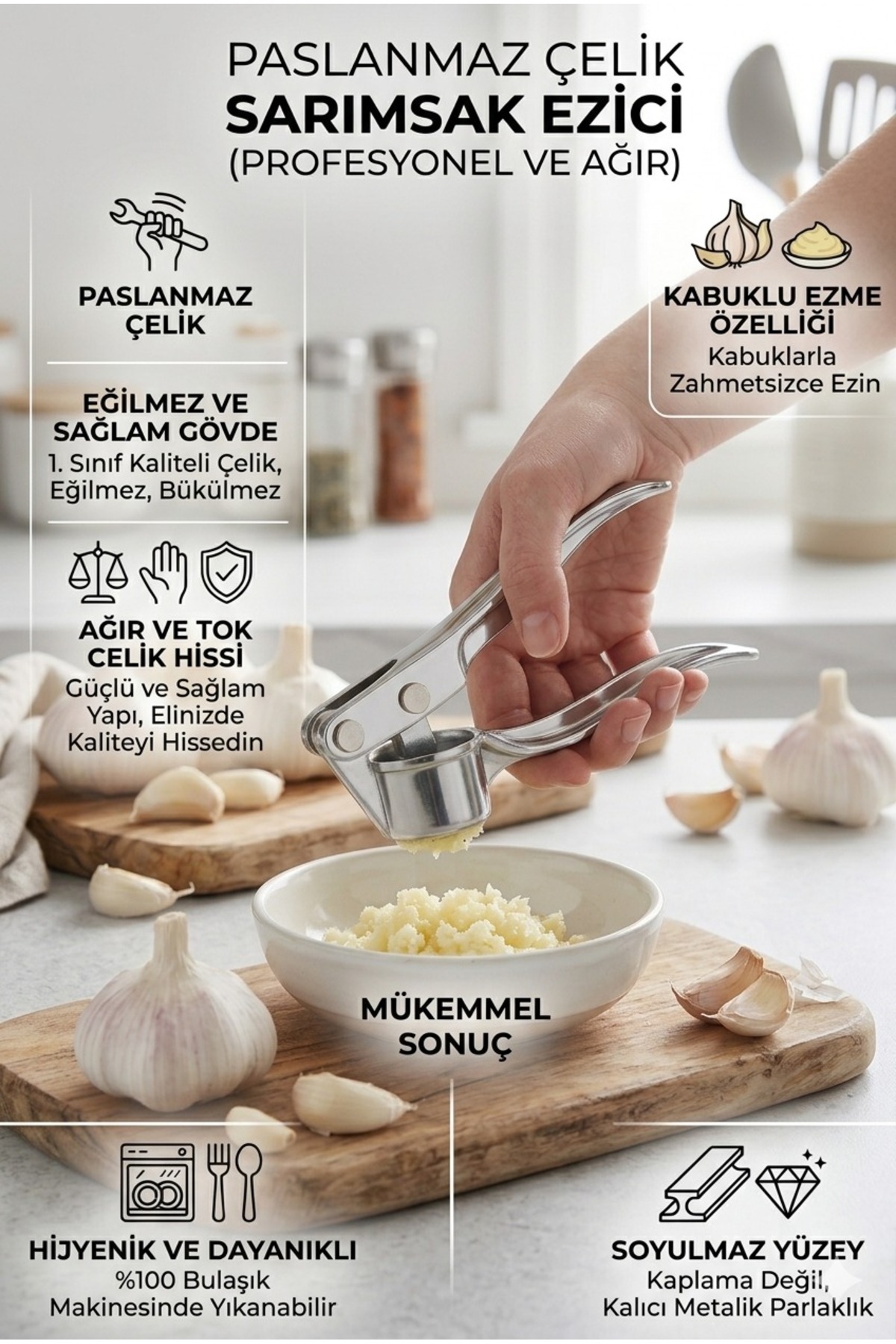 Stainless Steel Garlic Crushing Dowry Product Garlic Practical Garlic Crusher Kitchen Practical Product