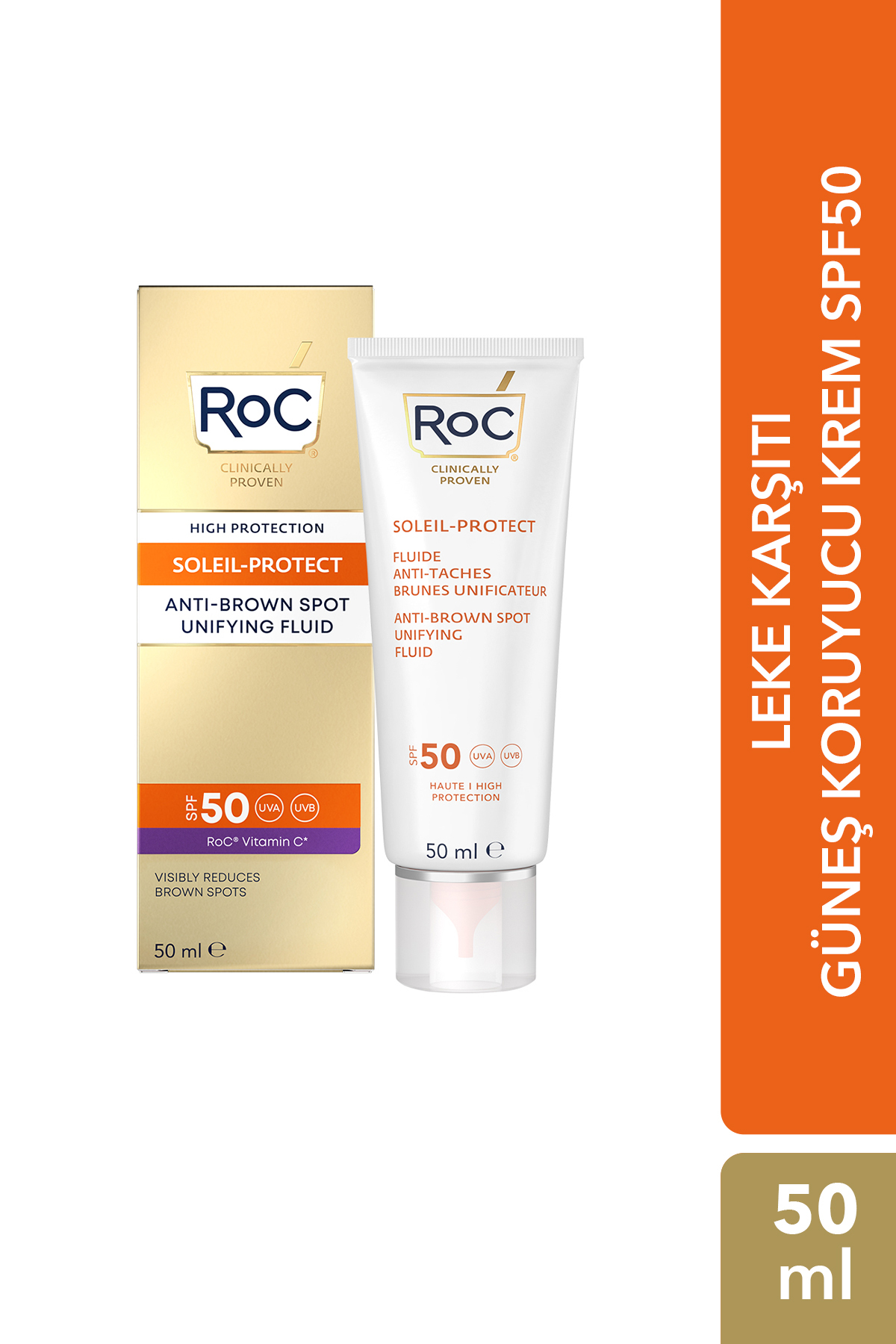 Roc Soleil-Protect Anti-Brown Spot Leke Karşıtı Güneş Bakım Kremi SPF50 50ML — 1210000800084