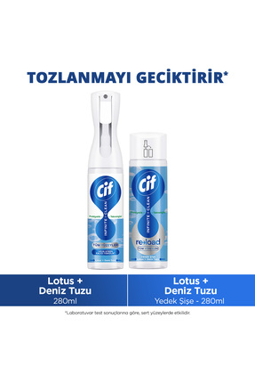 Cif Infinite Clean Sprey Lotus & Deniz Tuzu 280 ml x1 + Infinite Clean Yedek ...