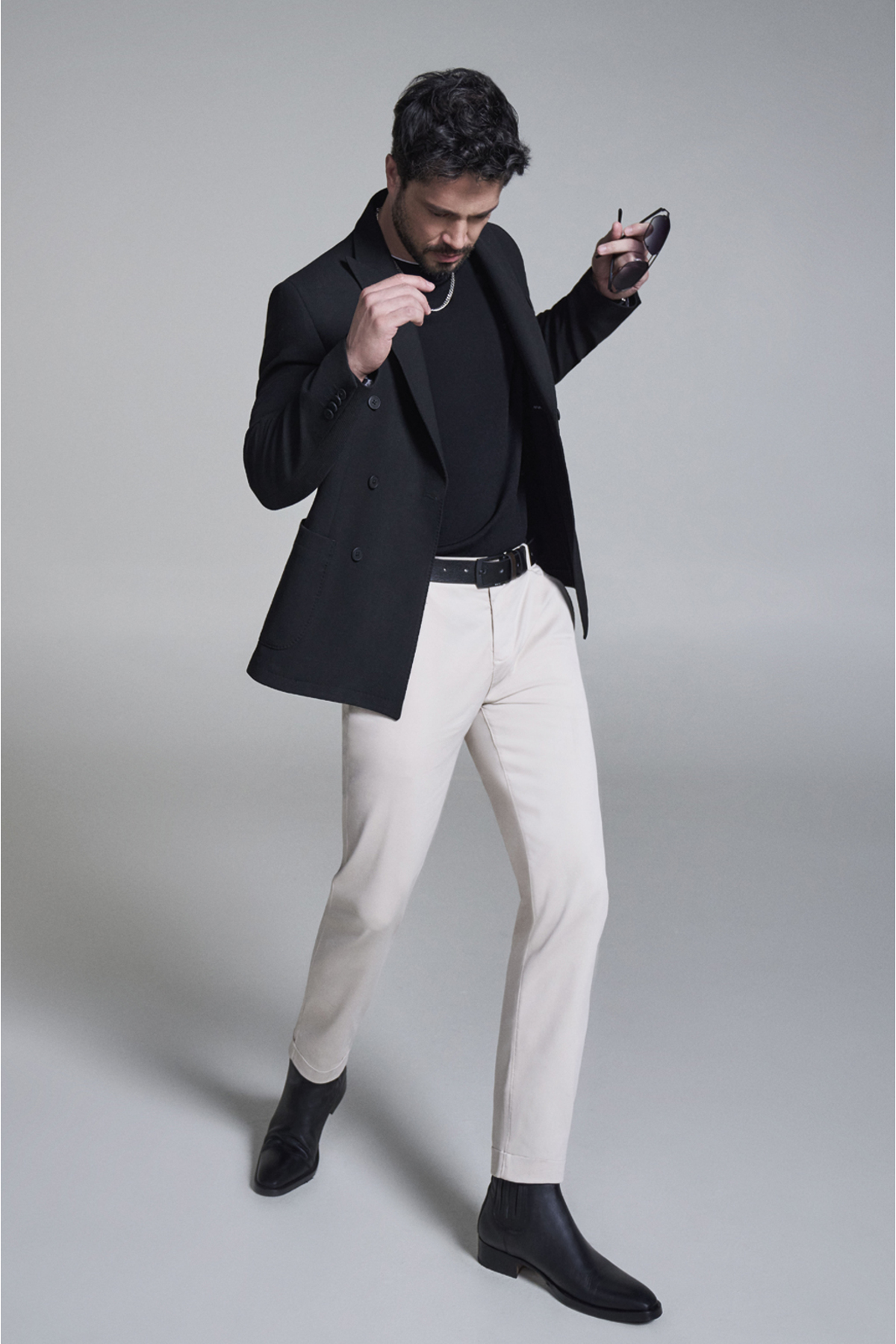 Avva  Erkek Siyah Kırlangıç Yaka Astarsız Kruvaze Ceket A32Y4052