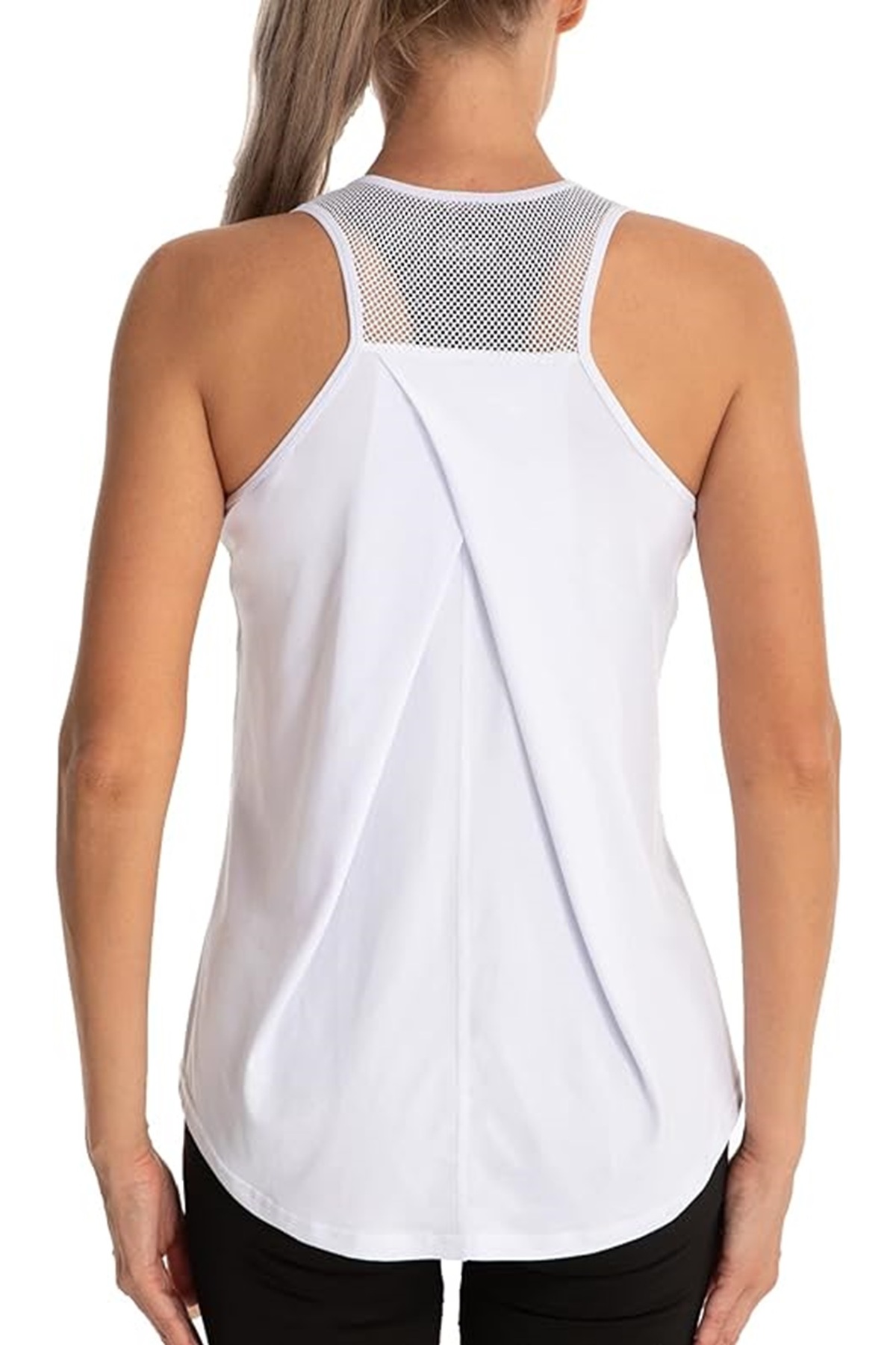 Ghassy Co. Women's Cross Upper Back Net Detailed Training Yoga Sports Tank Tops 1783