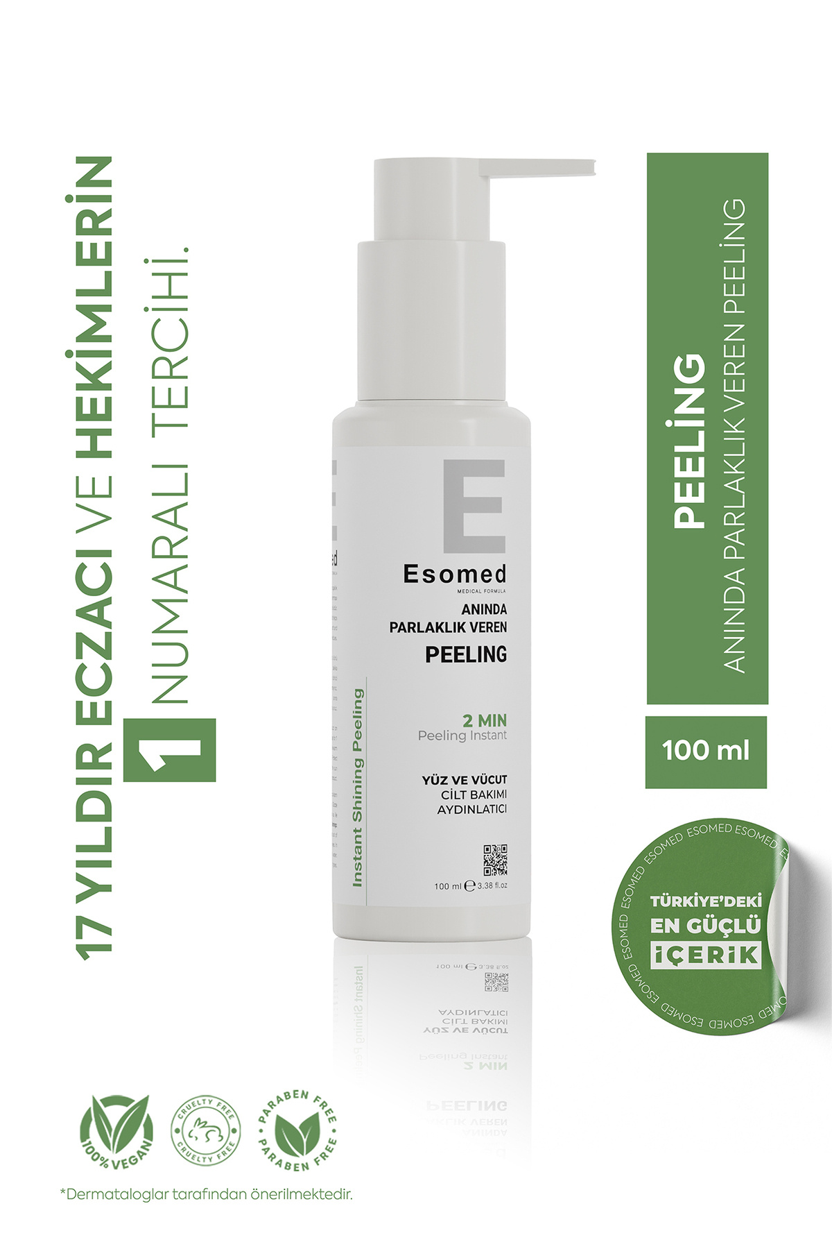 Esomed Instant Shining Peeling 100 ml – Anında Parlaklık, Yumuşaklık ve Cilt Yenileyici Bakım — ESOPEEL