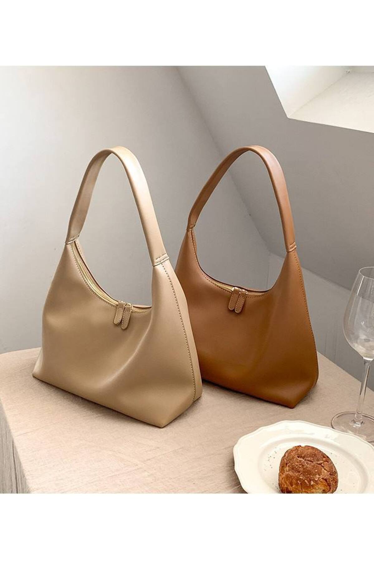 Tan BARLEY Women's Retro-Style Handbag and Shoulder Bag görünüm 4