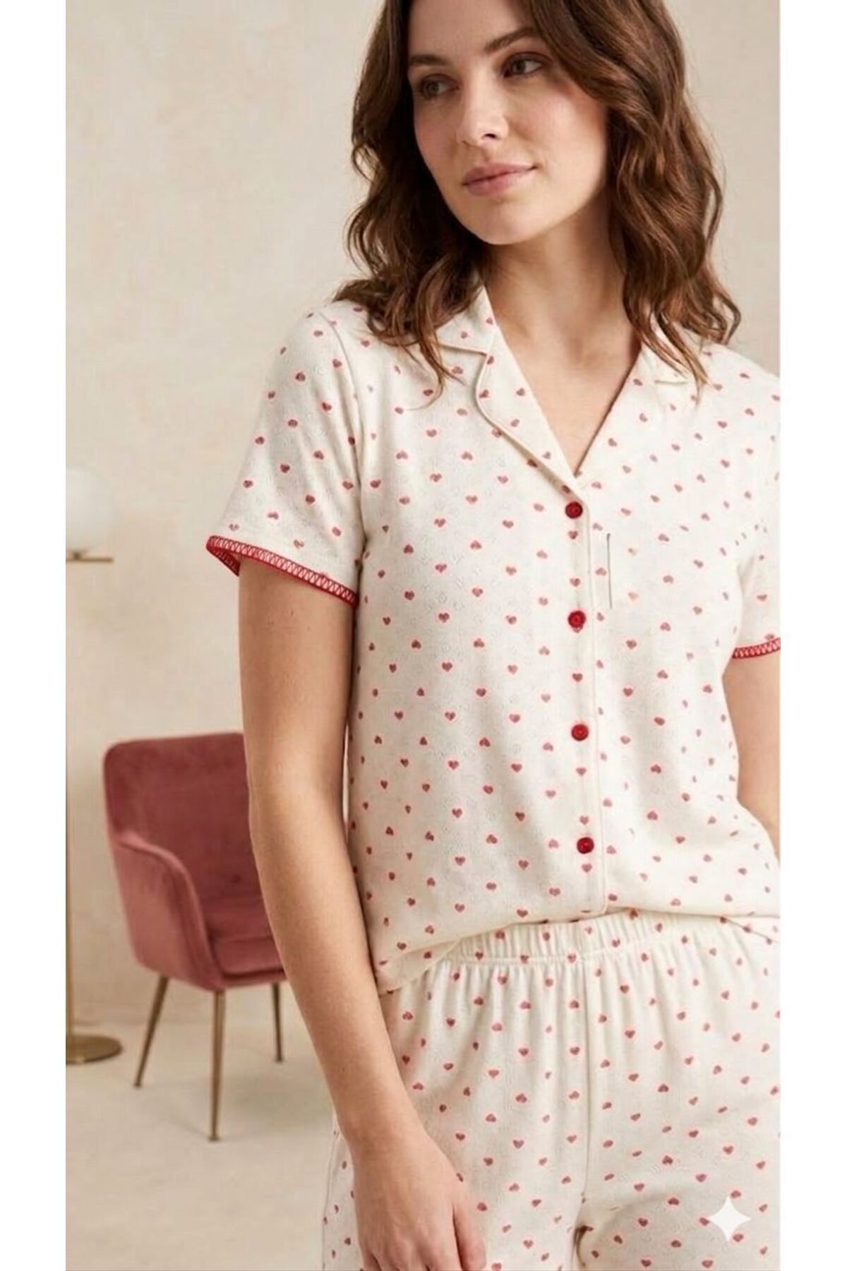 Generic Brands Shirt Collar Front Buttoned Short Sleeves Shorts Patterned Suit