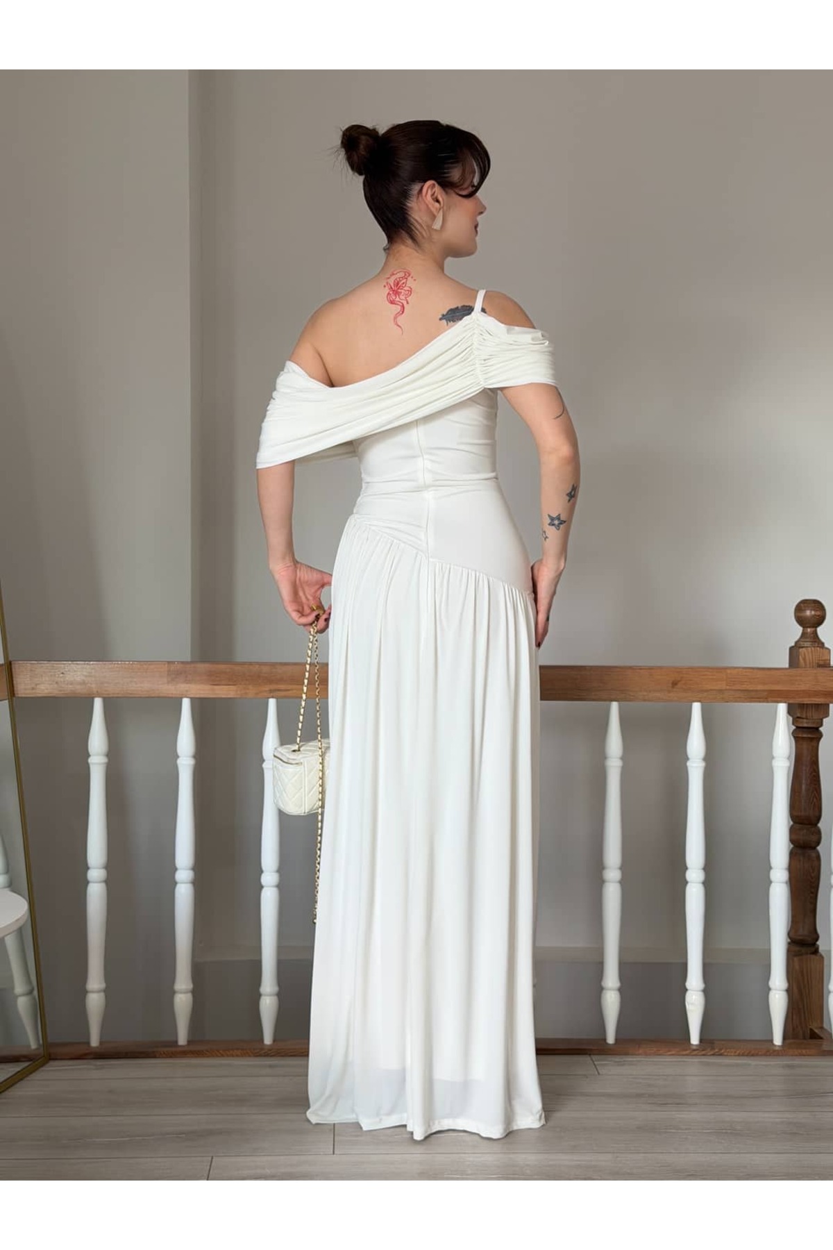 YK FASHION  Aura Drapeli Elbise - Görsel 3