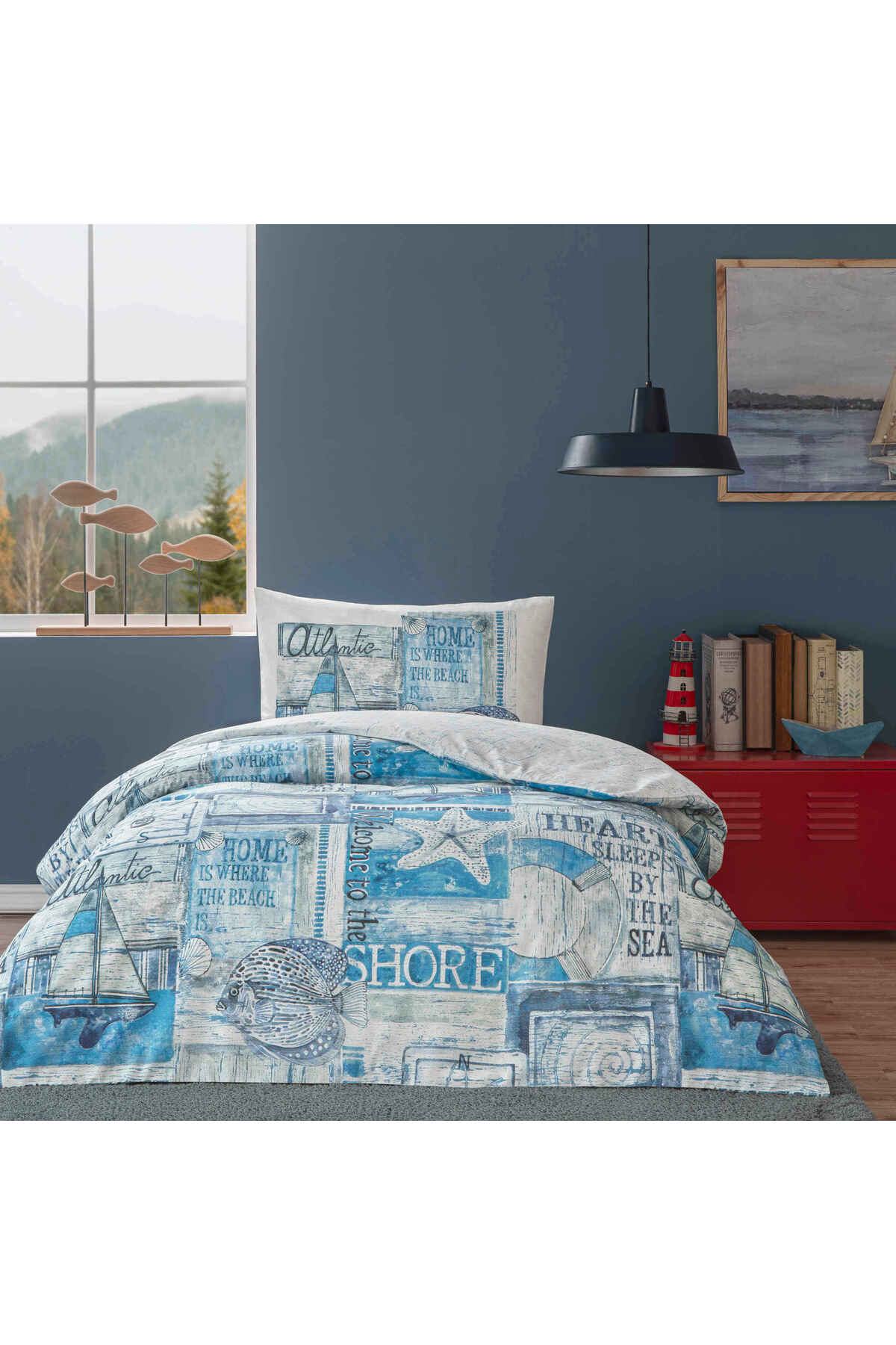 Maren Ranforce Queen Size Duvet Cover Set Turquoise