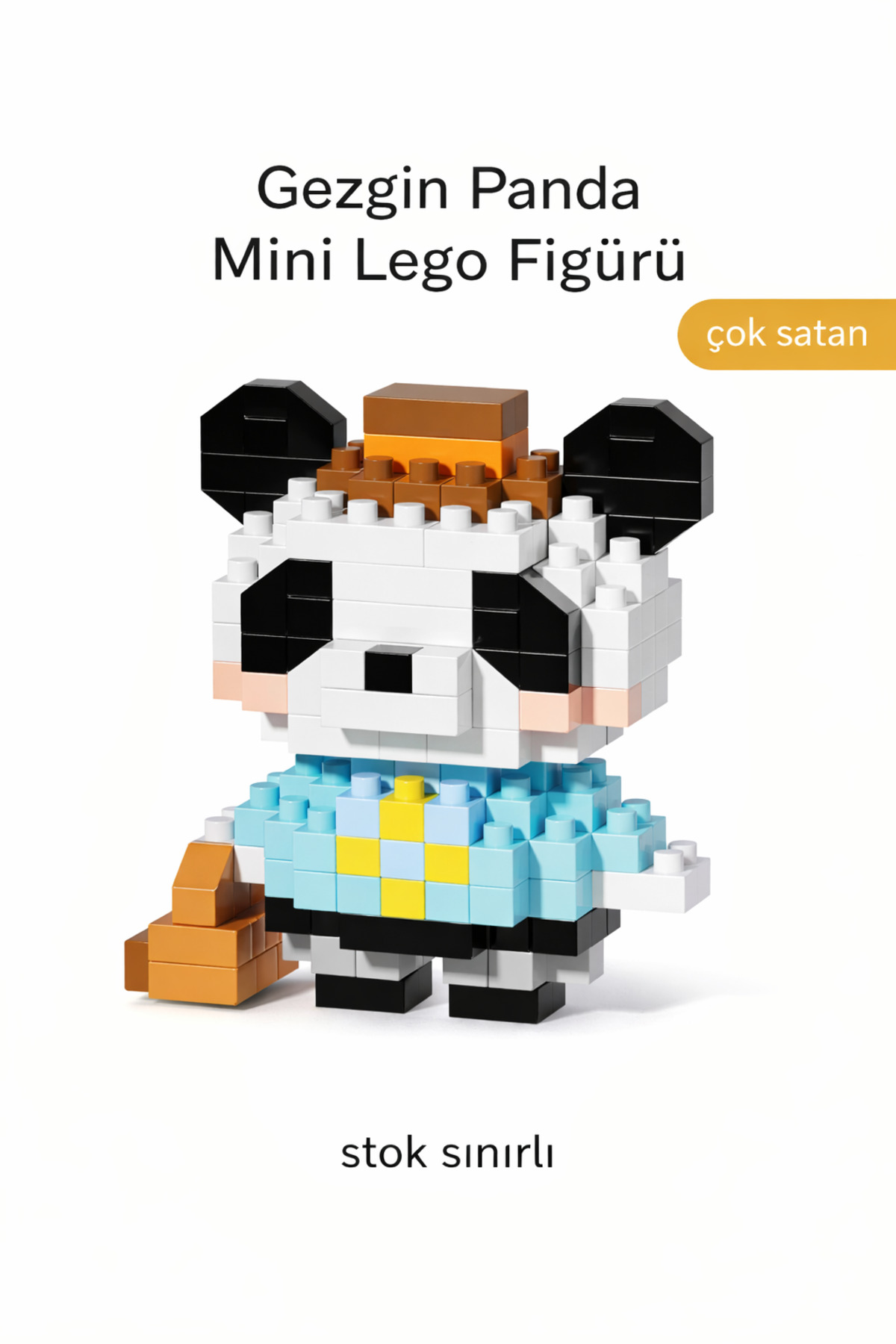 [バンダイ(BANDAI)] Yenilig Gezgin Panda Mini Lego Figürü – Mikro Blok Koleksiyon