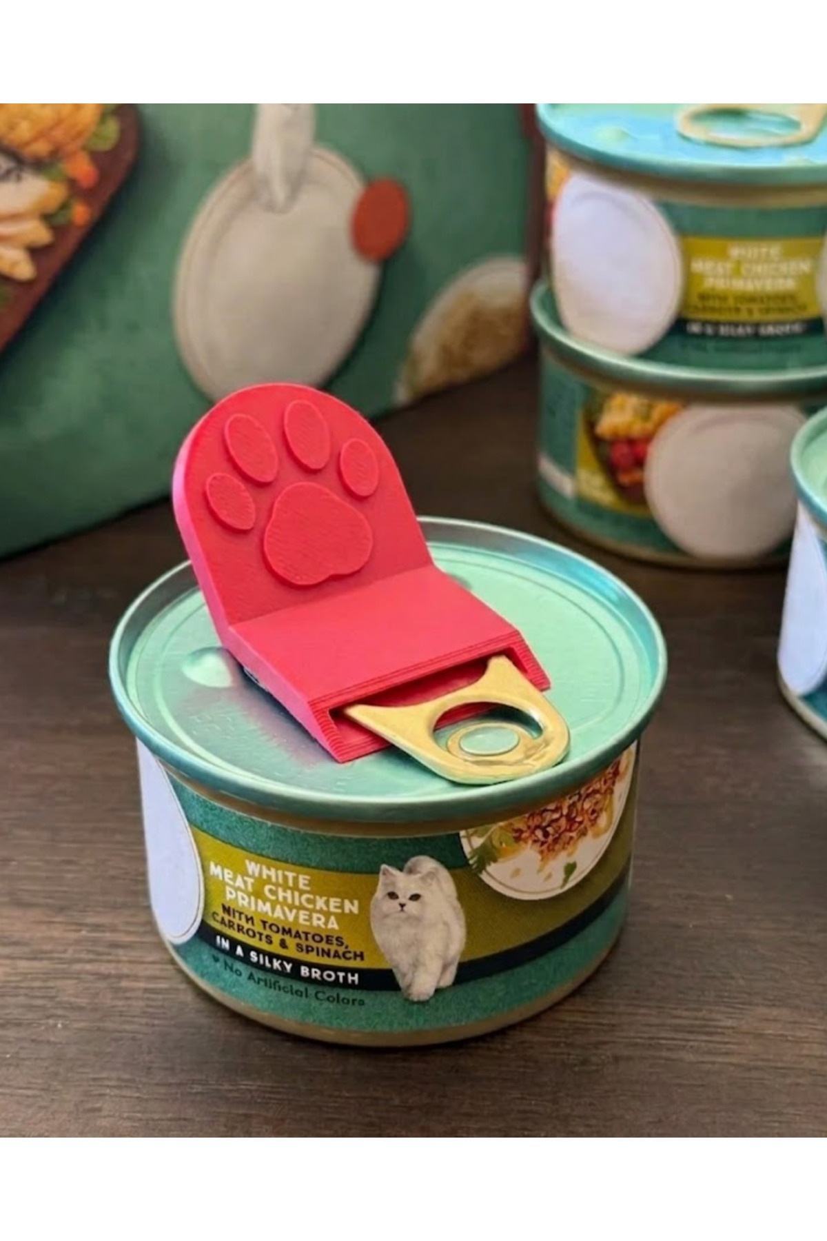 Nova lab Pati Baskılı Mini Teneke Konserve Kutu Açacağı - Kedi